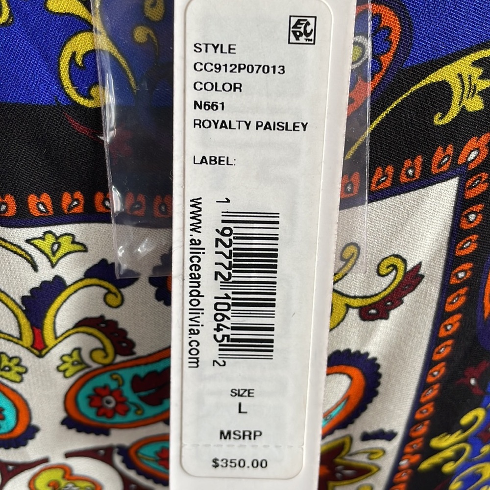 Alice + Olivia Royal paisley wrap top Large - Picture 14 of 14